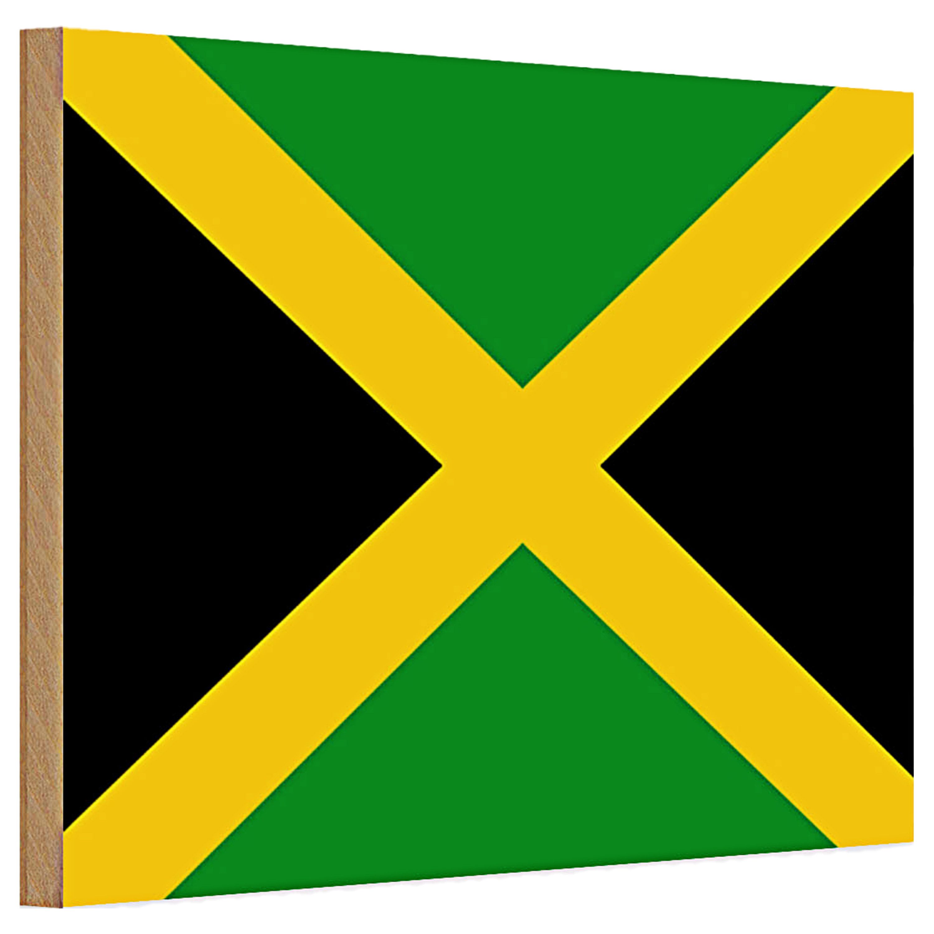 Roomando Holzbild Holzschild Flagge Jamaika 30x20cm flag of Jamaica