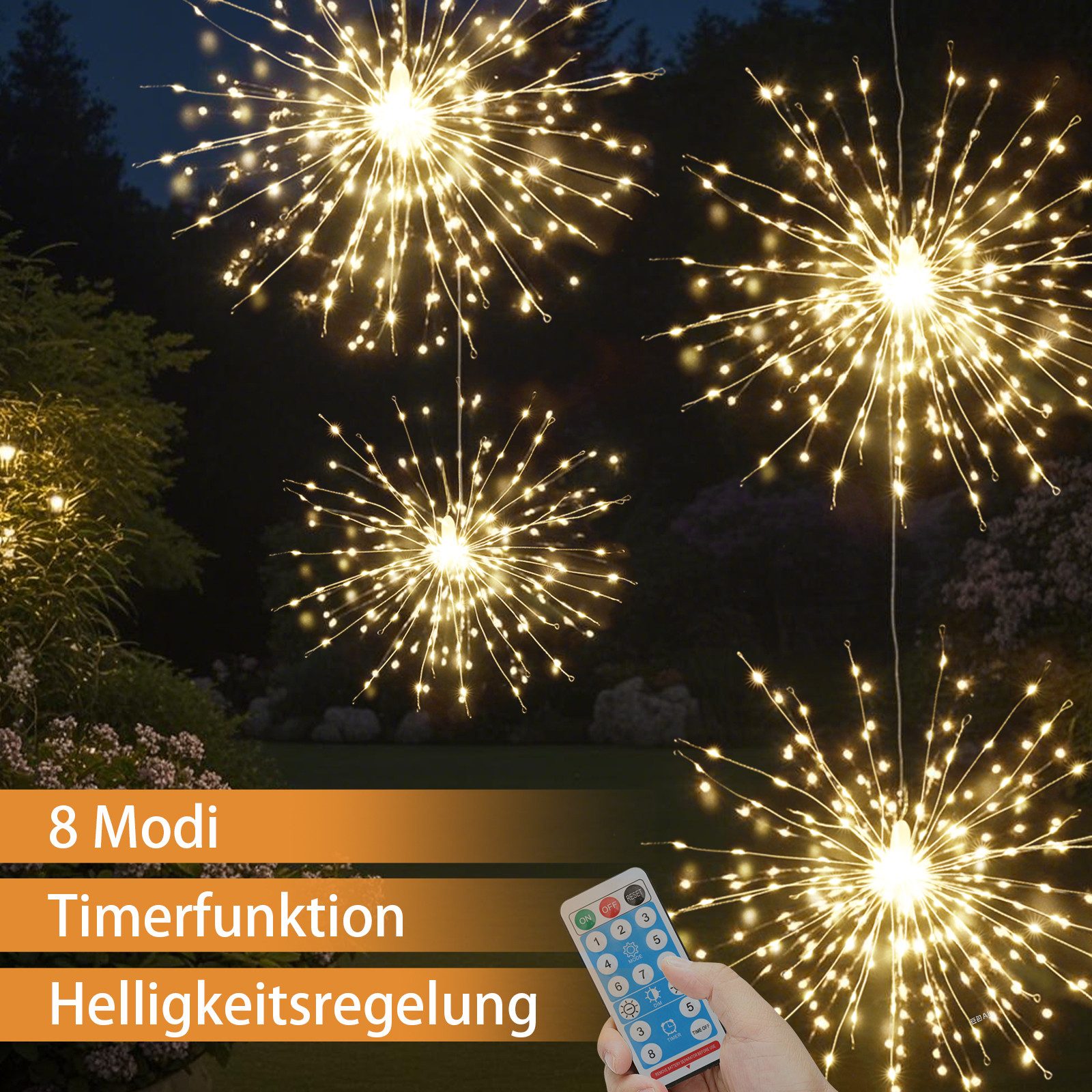 Salcar LED Solarleuchte 4er Solarleuchte Feuerwerk günstig online kaufen