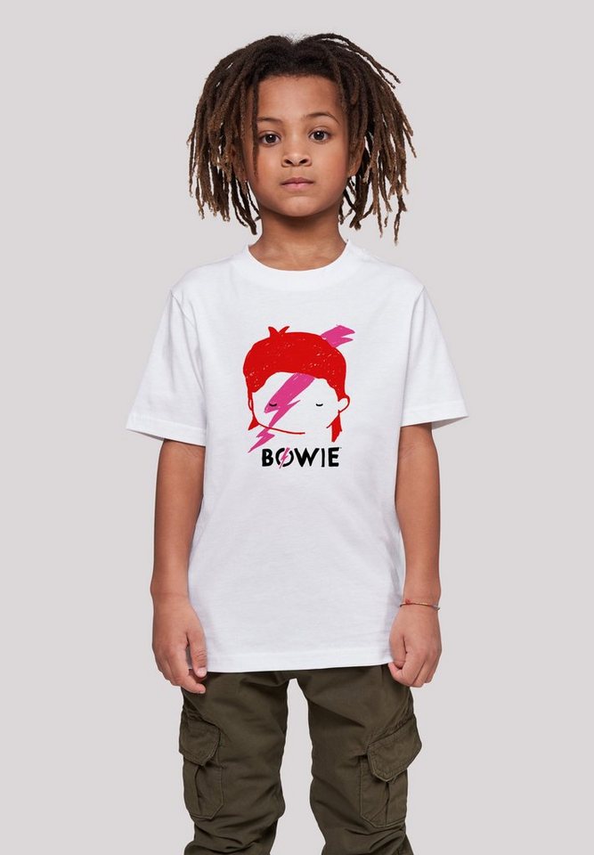 F4NT4STIC T-Shirt David Bowie Lightning Bolt Sketch Print