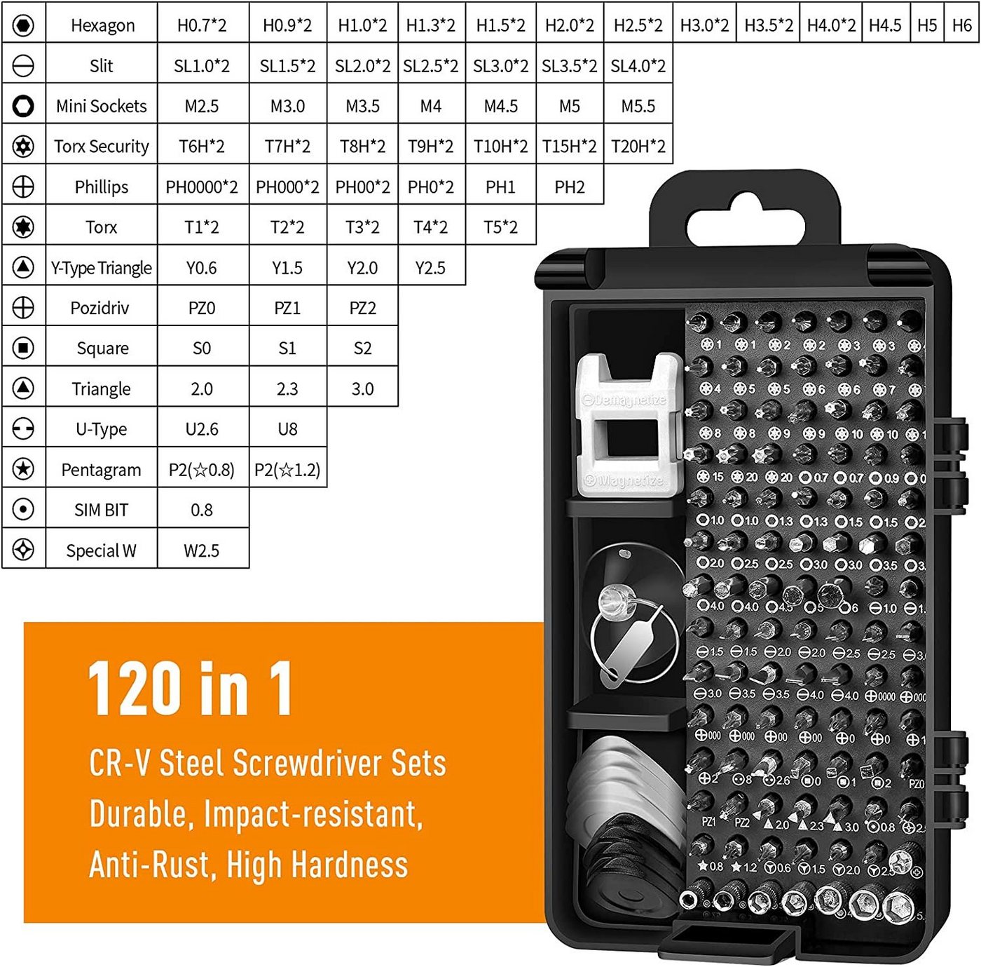 Thumbnail - zggzerg Schraubendreher 120-piece screwdriver set, iphone ReparaturDemontagewerkzeug