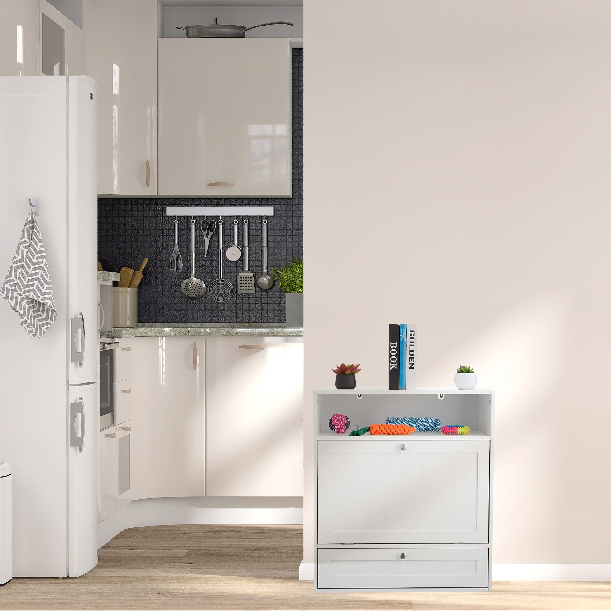 relaxdays Futterstation Futterschrank Hunde, Edelstahl günstig online kaufen