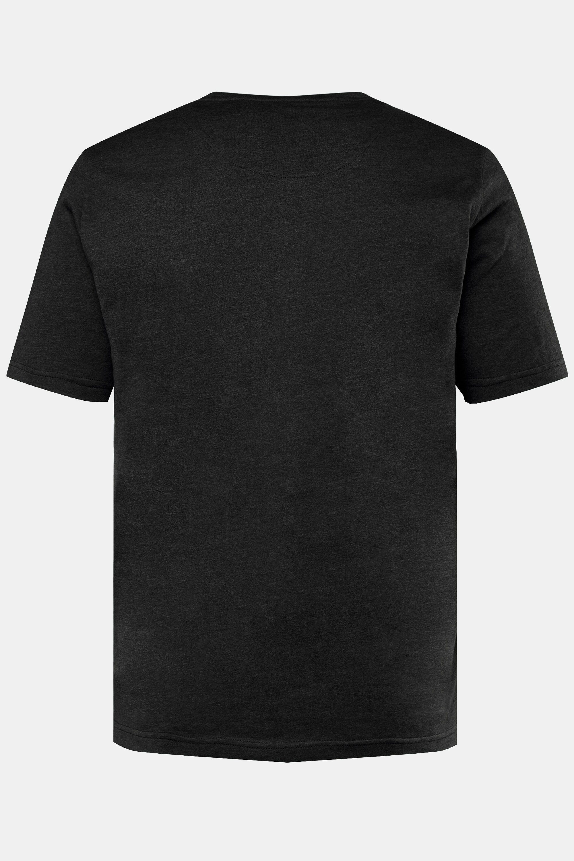 Men Plus T-Shirt Henley Basic Halbarm Rundhals