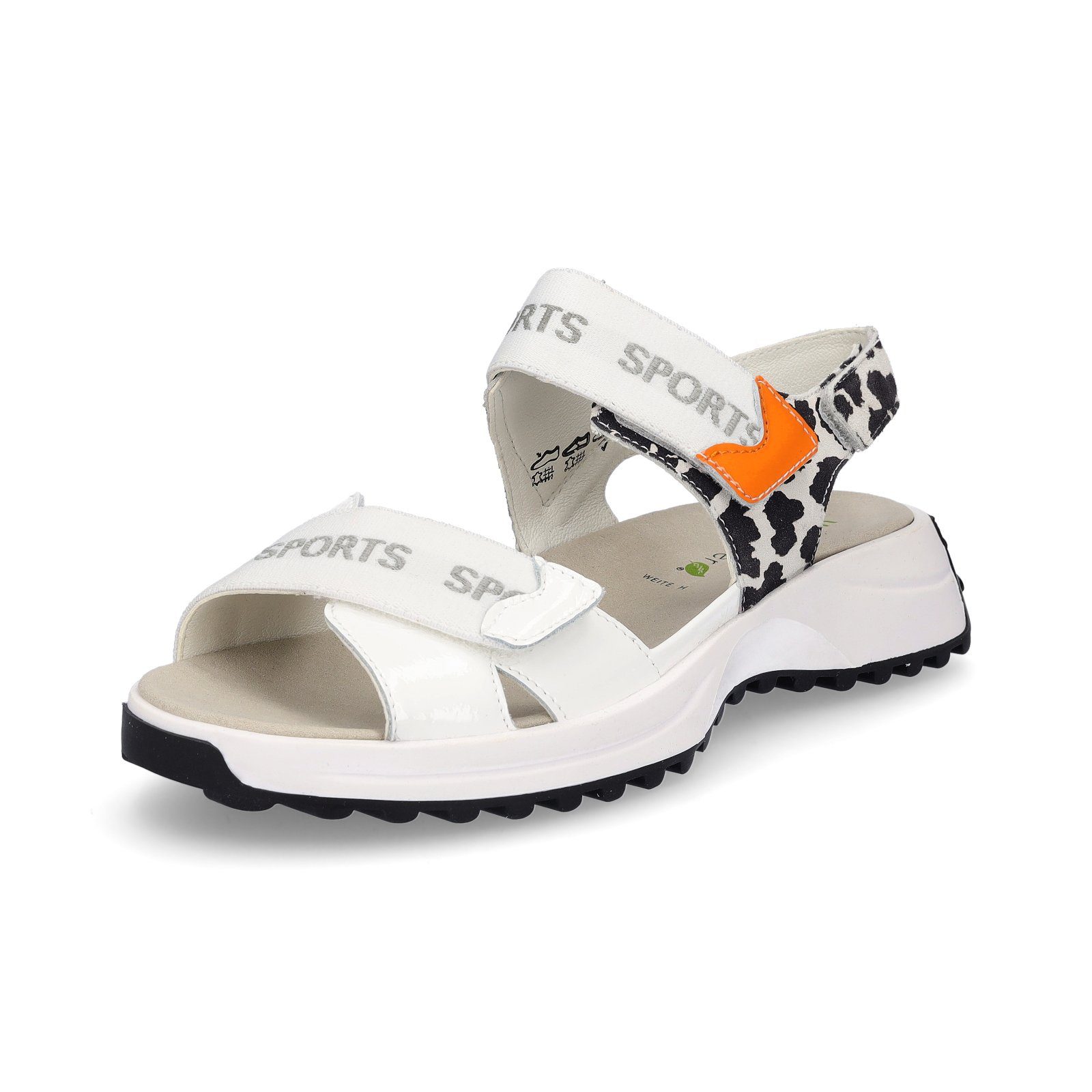 Waldläufer Waldläufer Damen Sandale weiß Animalprint Lack Sandale