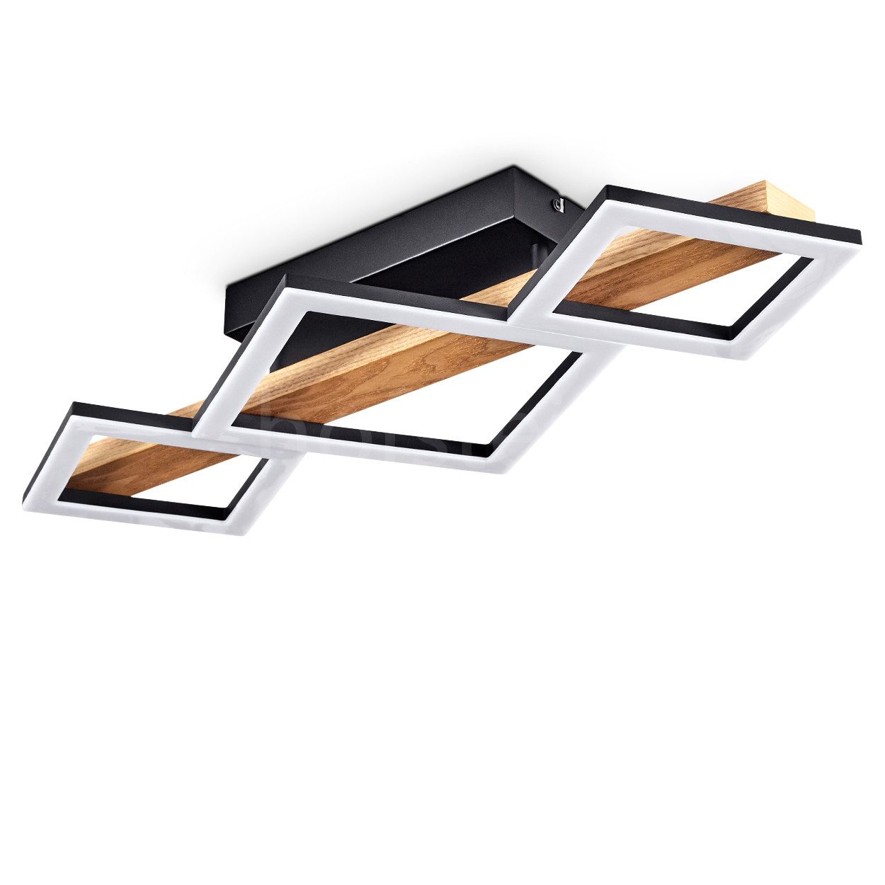 hofstein Deckenleuchte »Stoccareddo« moderne Deckenlampe aus Metall/Holz, 3 günstig online kaufen