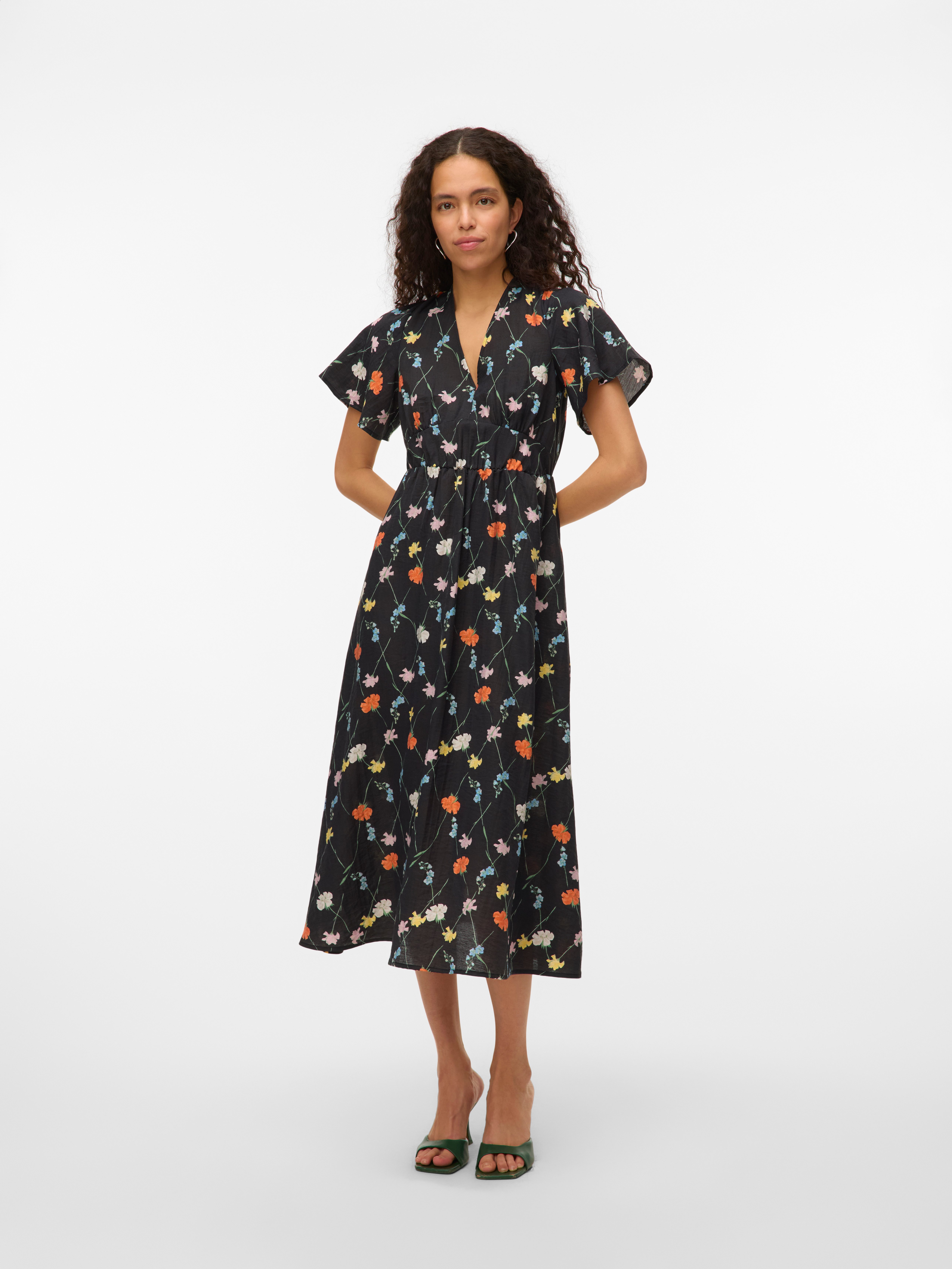 Vero Moda Sommerkleid VMFLORA OLGA SS 7/8 DRESS WVN GA günstig online kaufen