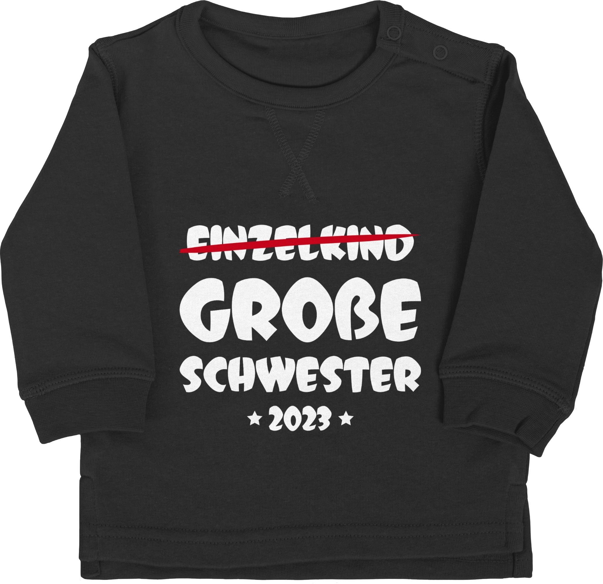Shirtracer Sweatshirt Einzelkind Große Schwester 2023 Große Schwester 2 Schwarz
