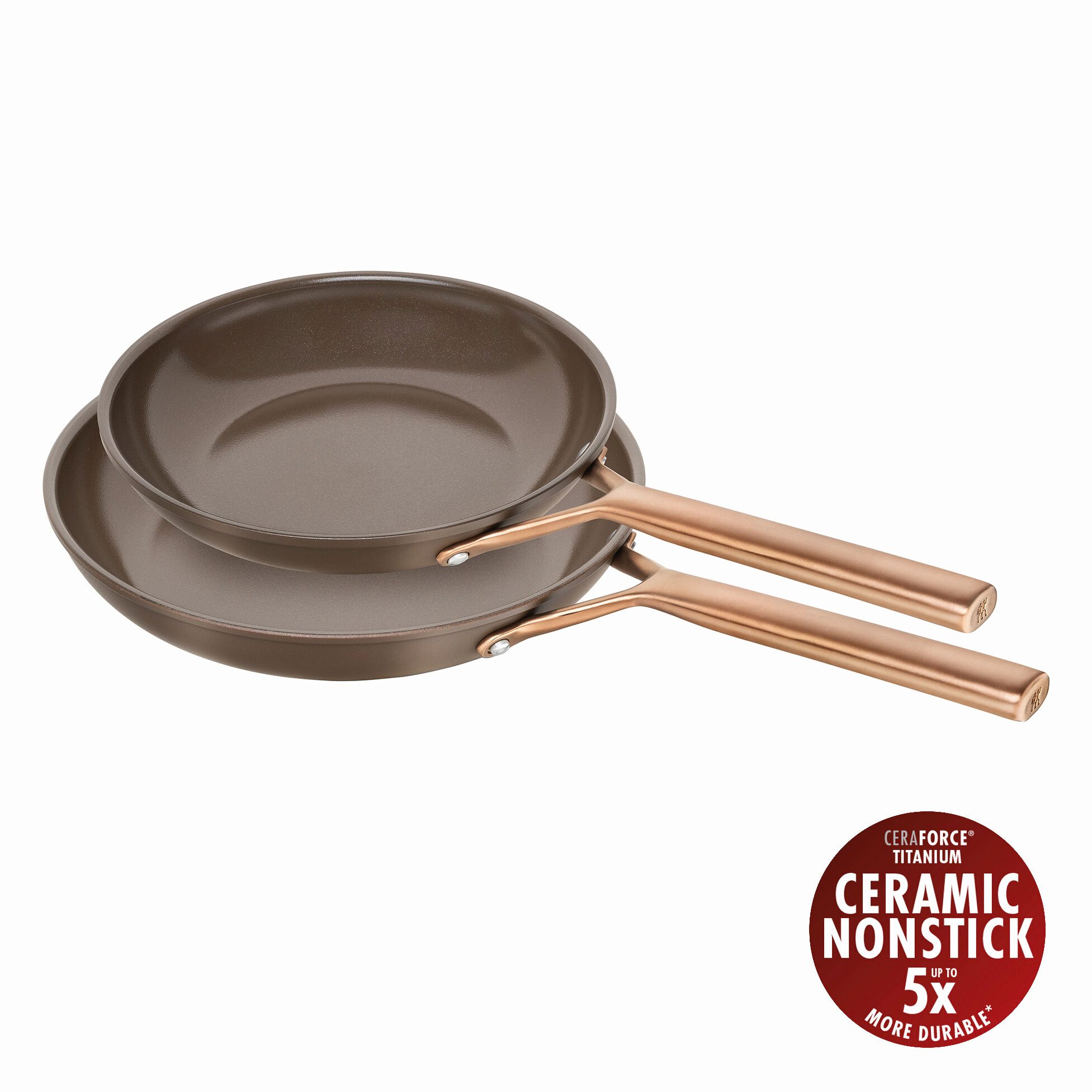 Zwilling Pfannen-Set Milano, Aluminium (Set, 2-tlg., je 1 Pfanne 24 cm + 28 cm), Keramik-Antihaftbeschichtung, Induktion, Made in Italy