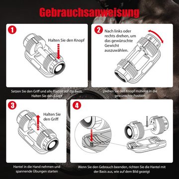 COSTWAY Kurzhantel Hantel-Set, Gewichtsverstellbare, mit Anti-Rutsch-Griff