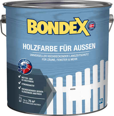 Bondex Wetterschutzfarbe Holzfarbe für Außen, 2,5 oder 7,5 l, Langzeitschutz, Hochdeckend