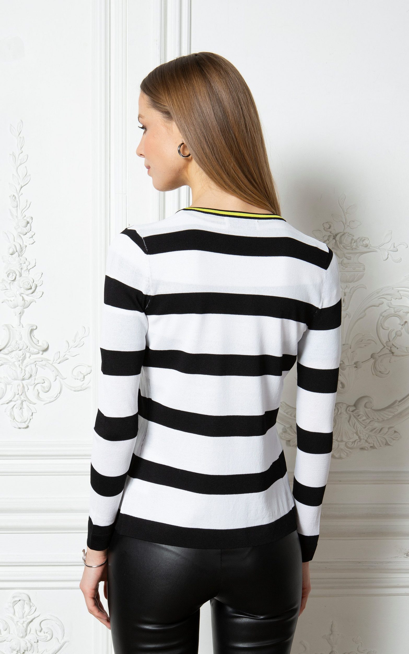 Passioni Cardigan Twinset gestreift mit gelben günstig online kaufen