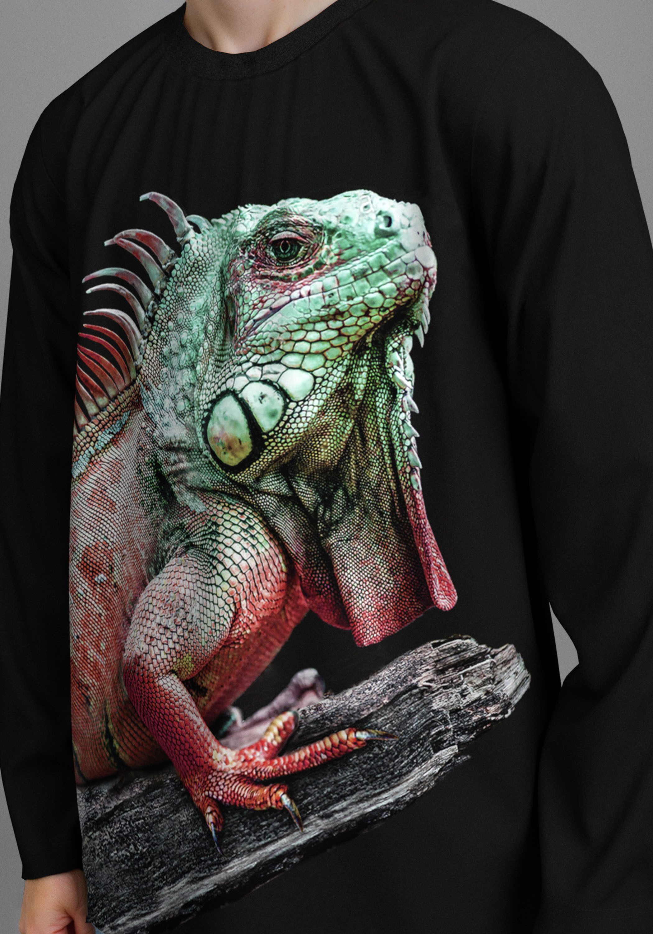 KIDSWORLD Langarmshirt GECKO, Fotoprint Shirt mit Fotodruck, Gecko