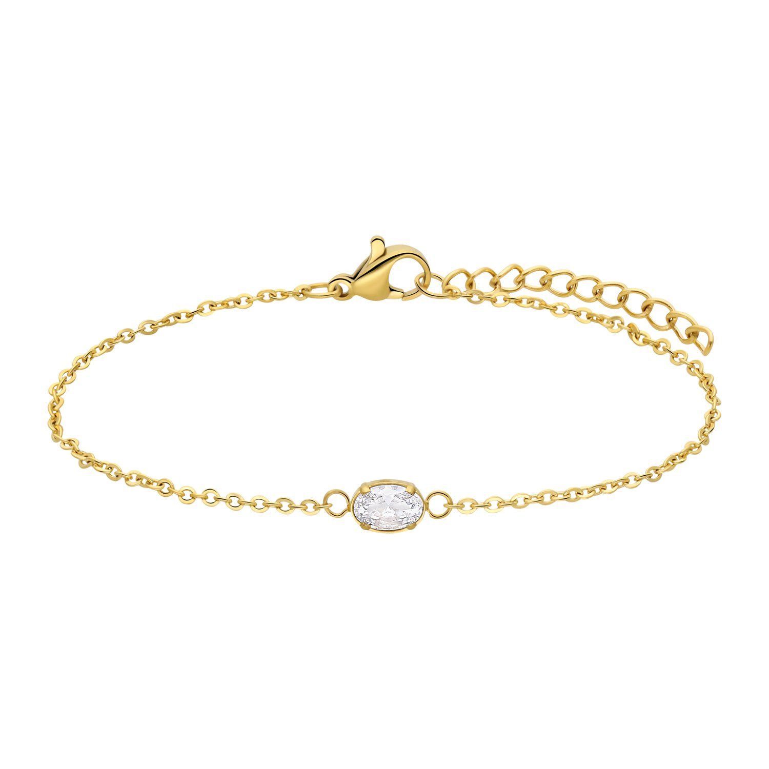 LUCARDI Armband Armband - Stahl - Gold - Zirkonia - Damen