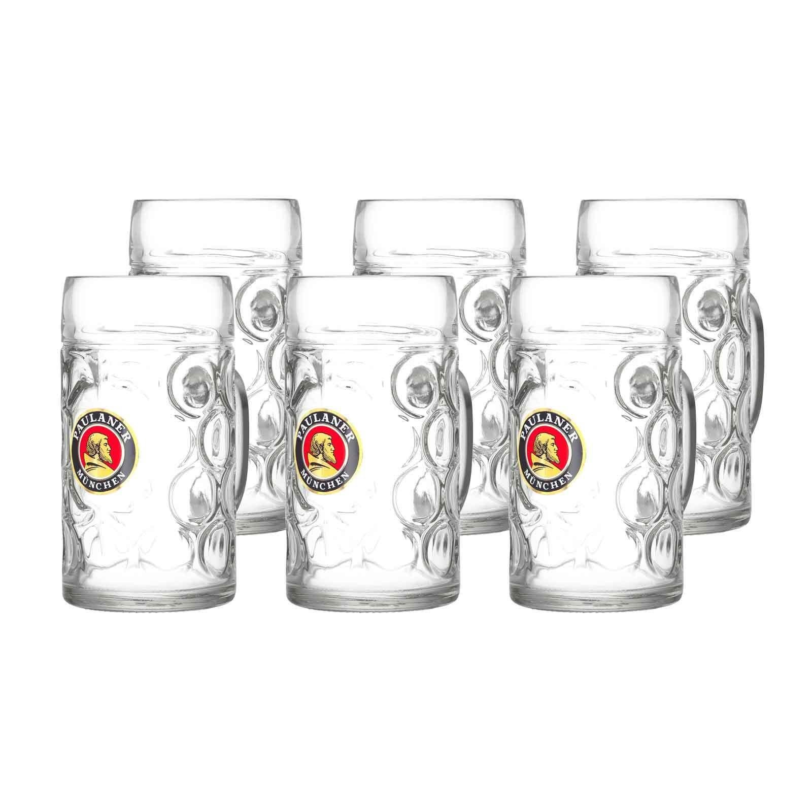 Ritzenhoff & Breker Bierkrug Paulaner Bierkrug 1000 ml 6er Set, Glas