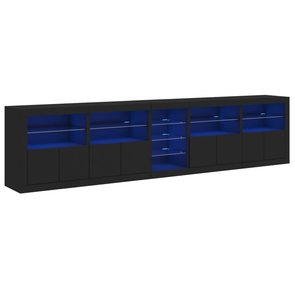 vidaXL Sideboard Sideboard mit LED-Leuchten Schwarz günstig online kaufen