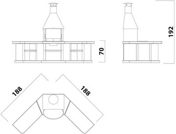 WELLFIRE Grillkamin Ardea, BxTxH: 188x73x192 cm