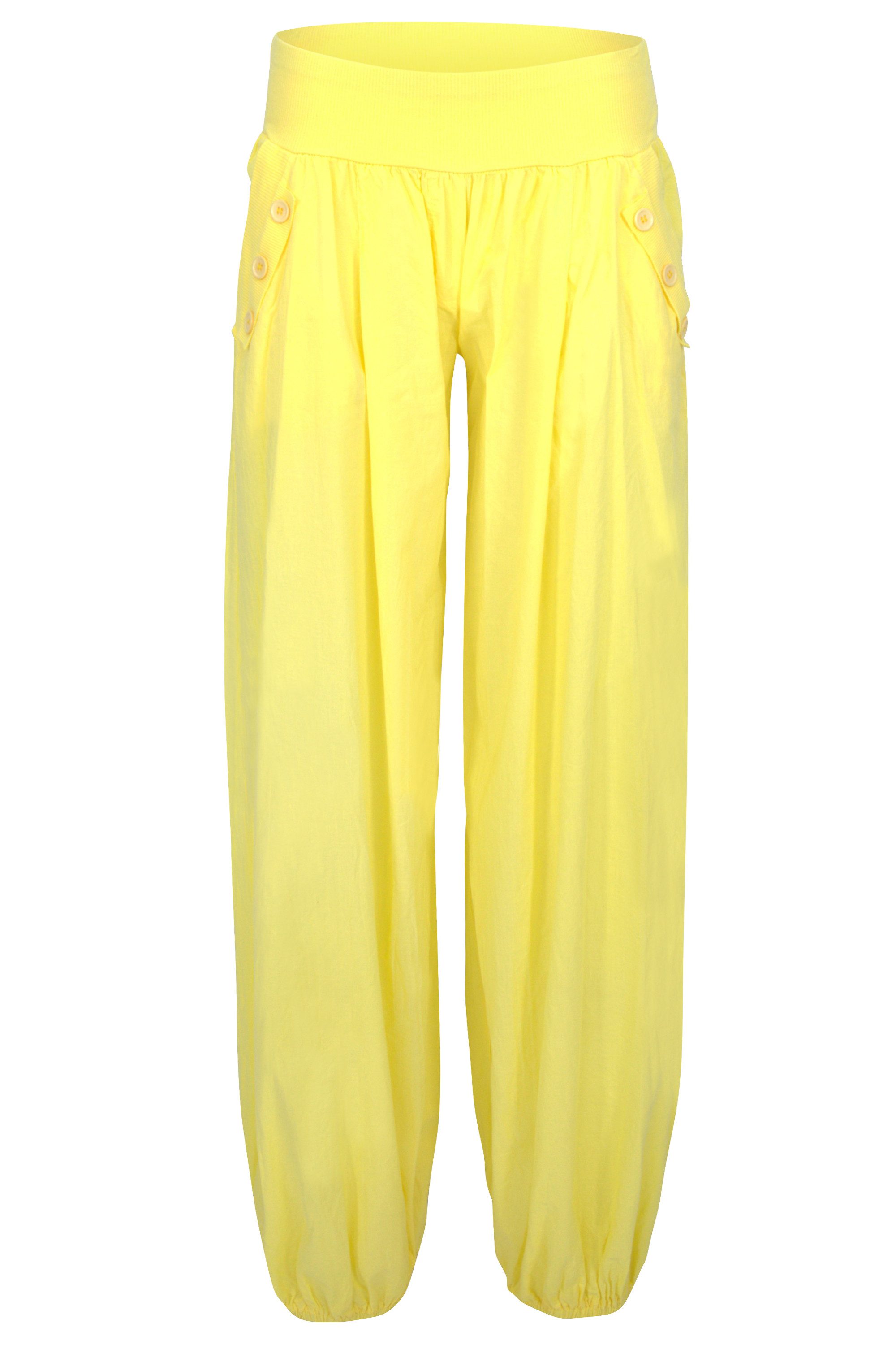 malito more than fashion Haremshose malito Damen Pumphose mit Zierknöpfen 23245P Sommer Aladinhose Freizeithose locker & lässig Einheitsgröße
