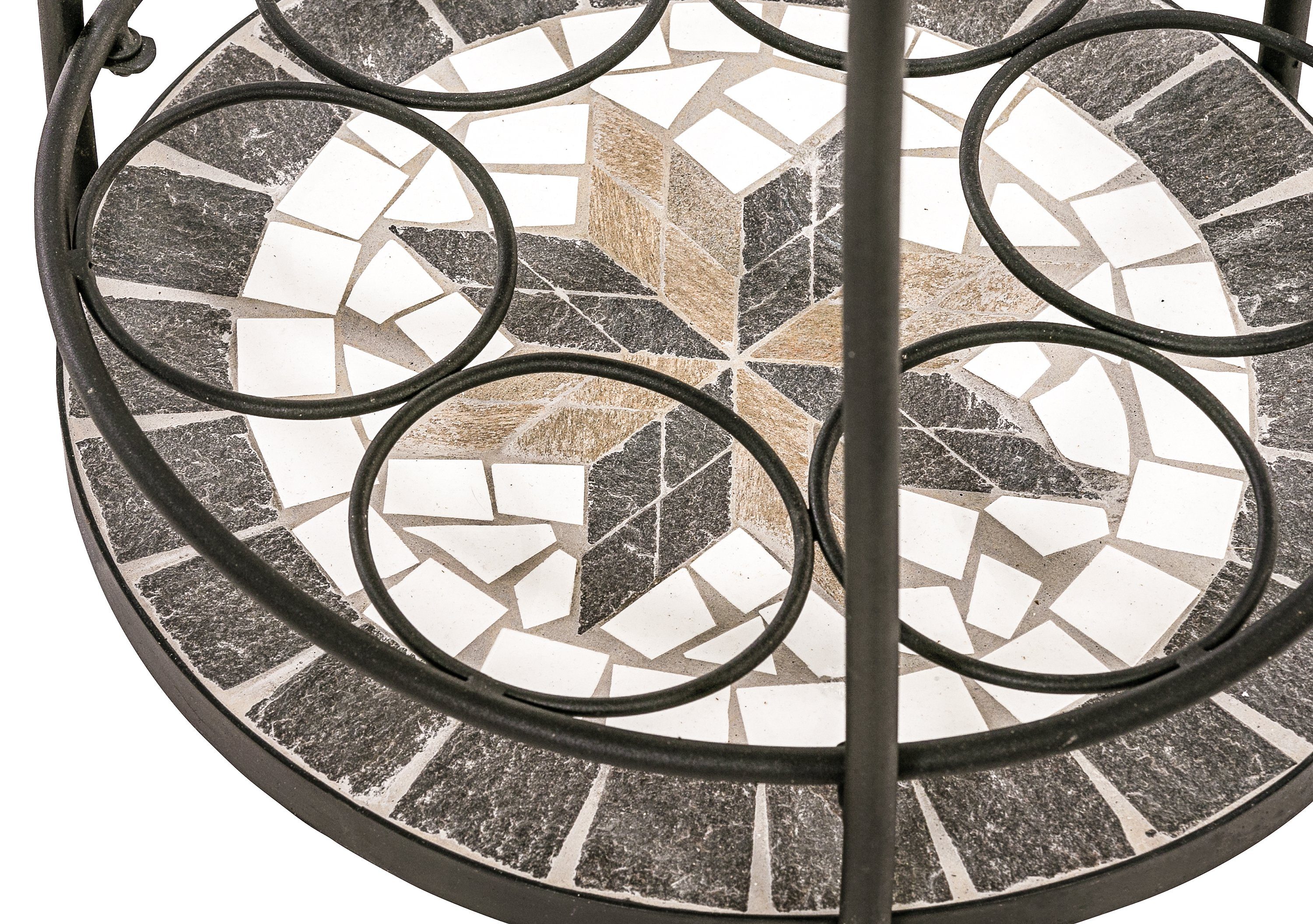 Dehner Gartenstuhl Beistelltisch Diana mit Mosaik, Ø 41 cm, Eisen