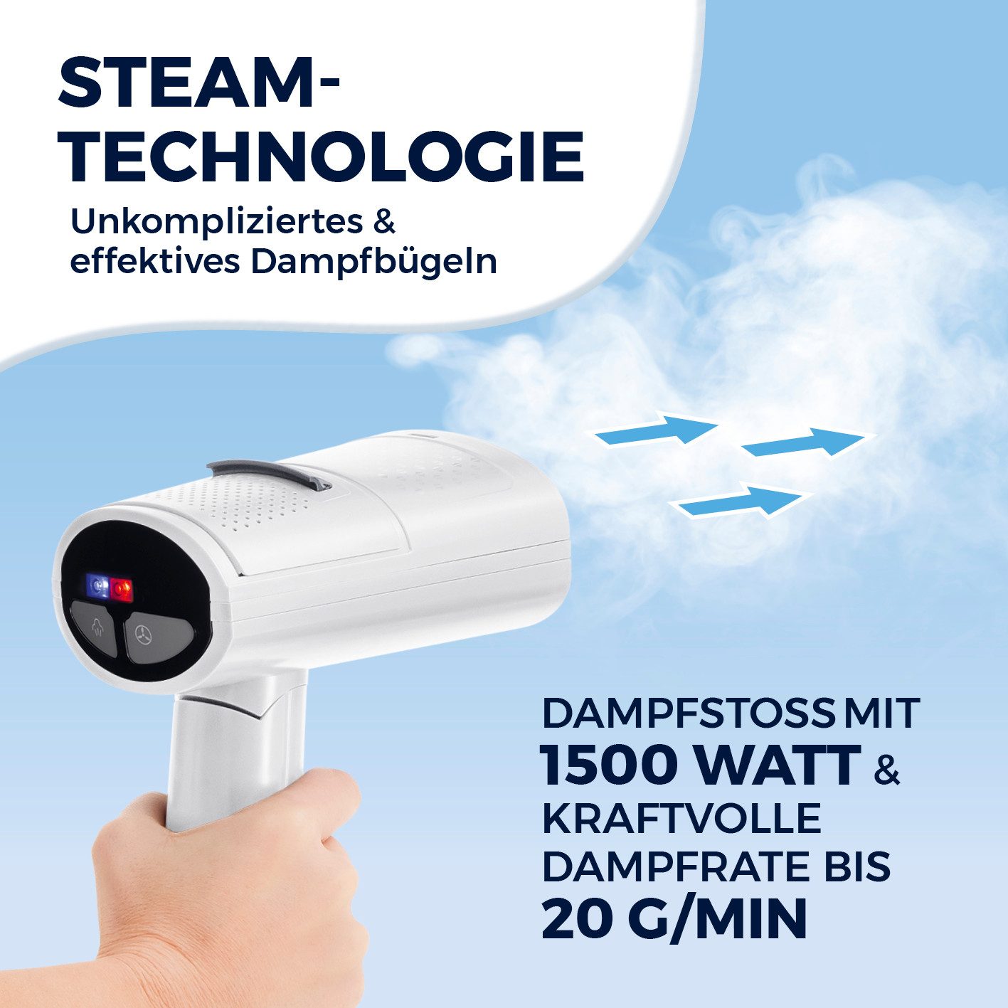 CLEANmaxx Dampfbügeleisen mit Ansaugfunktion faltbar, 1500 W – Bild 4 von 5
