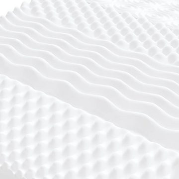 Kaltschaummatratze Schaumstoffmatratze Weiß 80x200 cm 7-Zonen Härtegrad 20 ILD, vidaXL, 0 cm hoch