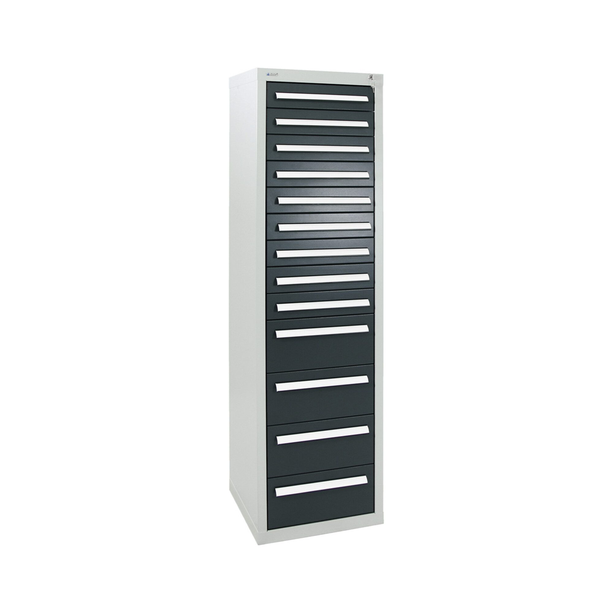 Stumpf Metall GmbH Werkzeugschrank Stumpf Schubladenschrank Serie T-100/35-1, RAL 7035/7016, 13 Schublade