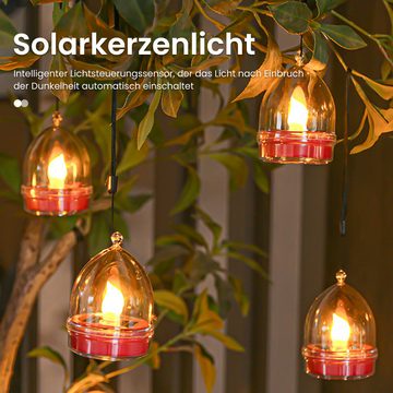 Daisred LED Dekofigur Solar LED-Kerzen Outdoor Teelichter Wasserdicht für Laternengarten, LED fest integriert, Weihnachtsdeko