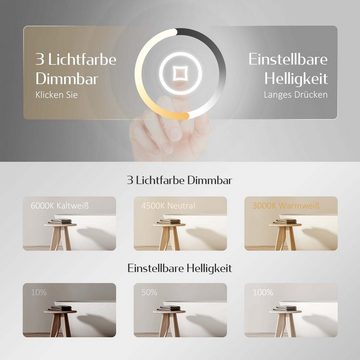 EMKE Badspiegel mit Beleuchtung LED Wandspiegel Badezimmerspiegel (Touchschalter), 3-fach Vergrößerung Kosmetikspiegel, 3 Lichtfarben, Dimmbar (Modell M)