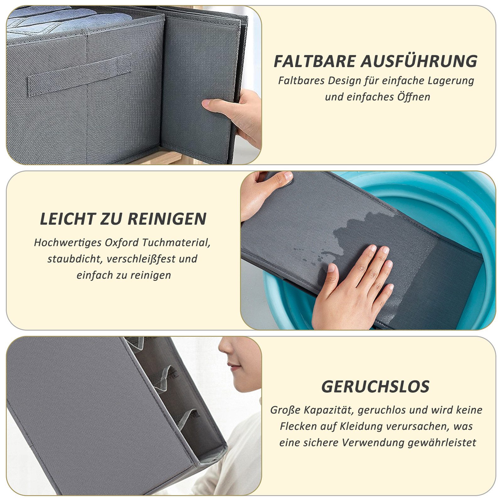 CALIYO Aufbewahrungsbox 2-Tlg Kleiderschrank Organizer Aufbewahrungsbox Schrank Organizer (4 St., Aufbewahrungsbox 7 Fächer, Schubladen-Ordnungssystem), Aufbewa – Bild 5 von 5