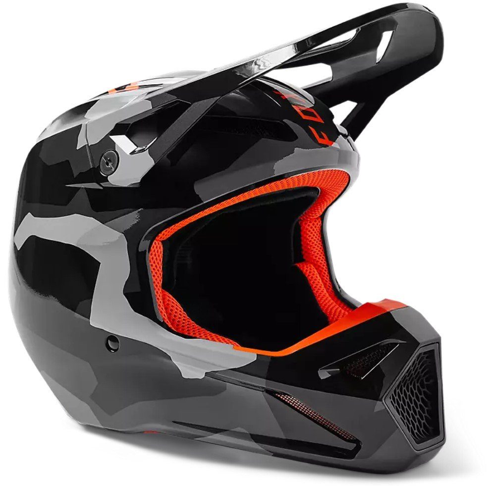 Fox Racing Motorradhelm Fox V1 BNKR Motorrad MX Cross Helm Mips Grau Camo XL (61-62cm)