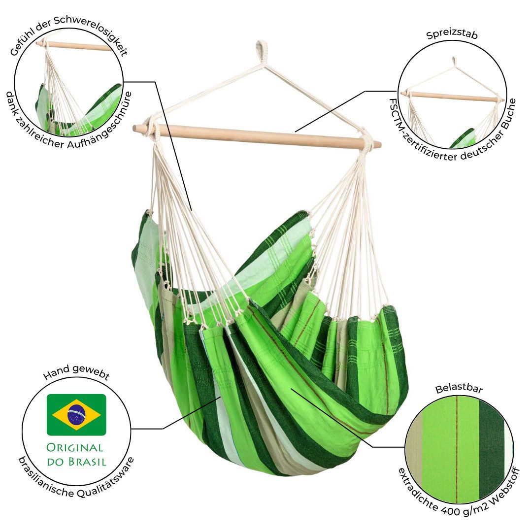 Amazonas Hängesessel Brasil KingSize Hängestuhl (Belastbarkeit 150 kg, Hand günstig online kaufen