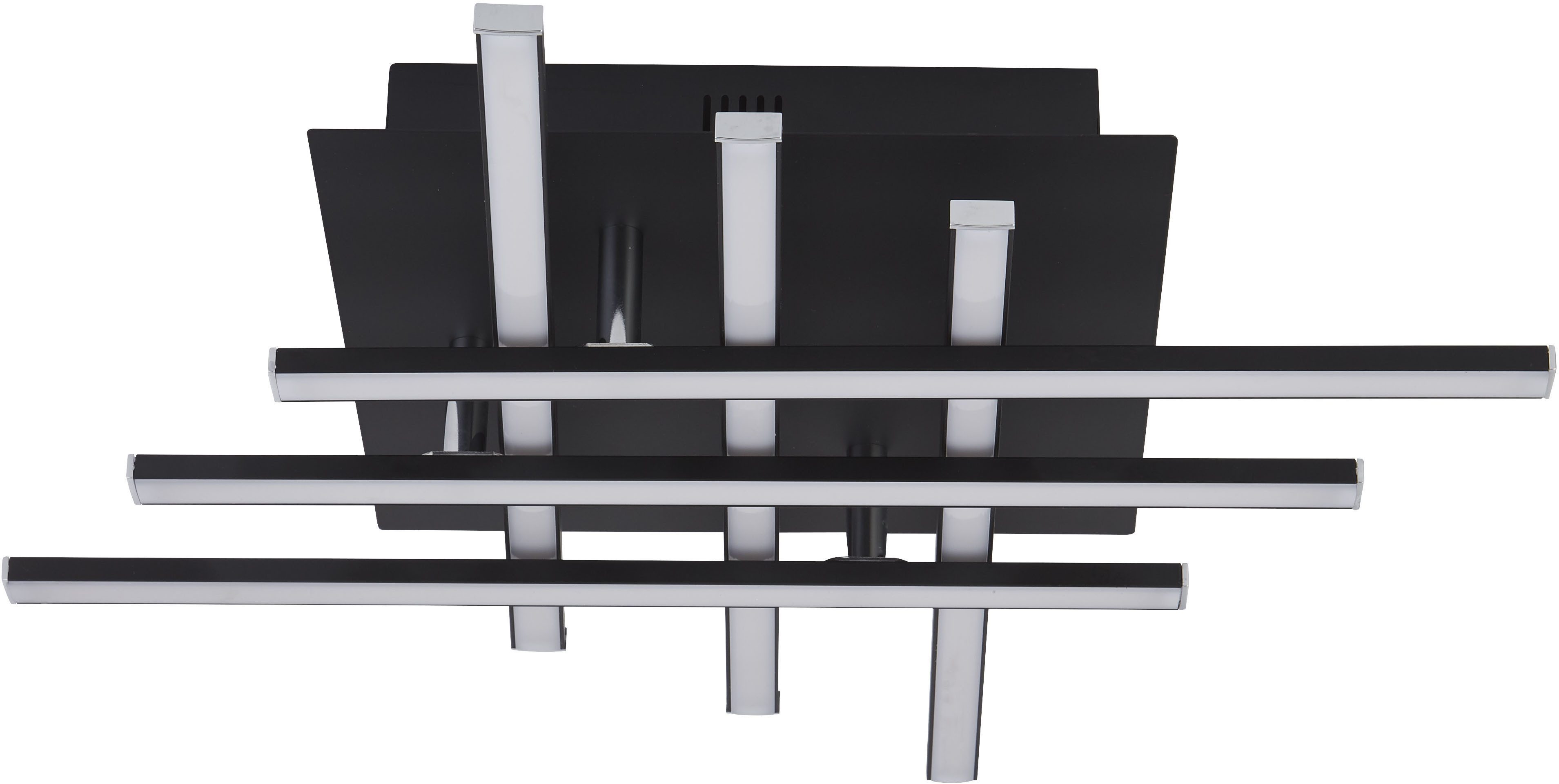 Searchlight Deckenleuchte Matrix 6Lt Deckenleuchte - Schwarzes Metall & Opal, LED fest integriert