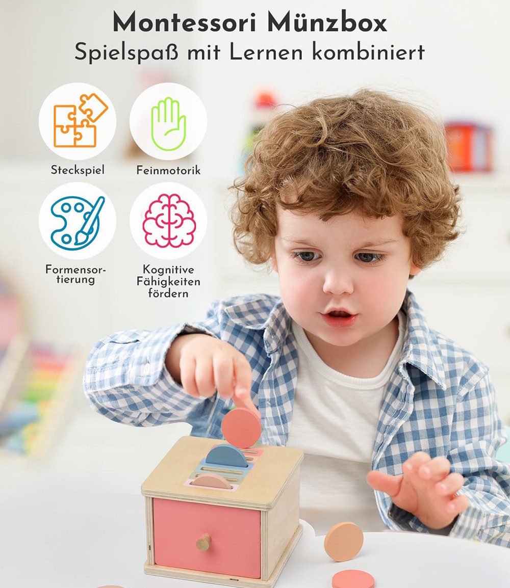 CLTYQ Lernspielzeug Montessori Spielzeugkiste mit Münze günstig online kaufen
