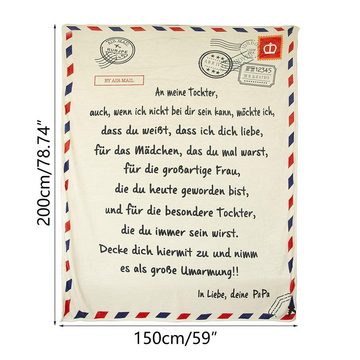 Wohndecke Flanelldecke in Umschlagform, Briefe von Eltern an Kinder150*200cm, TWSOUL, Gestaltung des Umschlags
