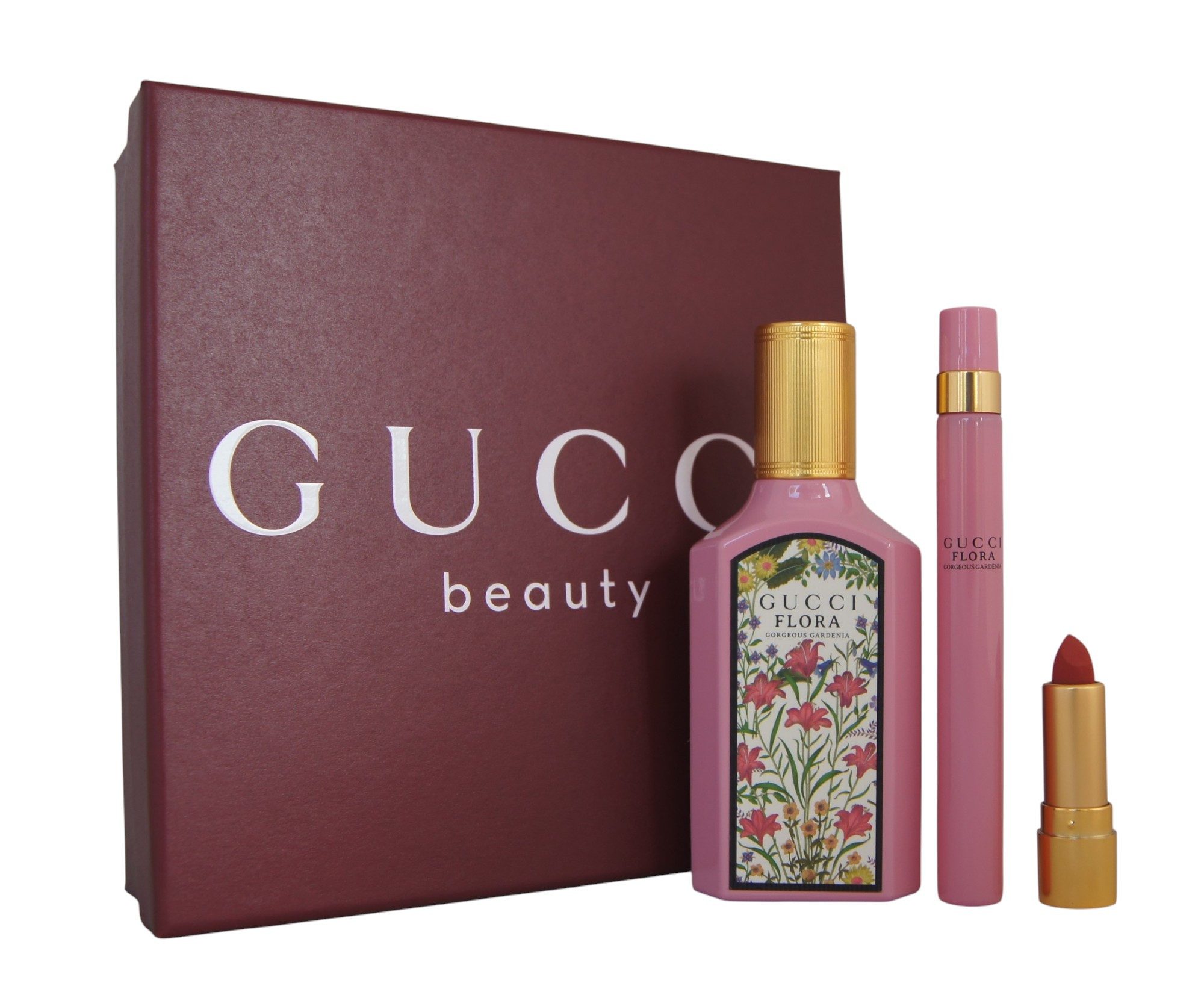 GUCCI Duft-Set Gucci Flora Gorgeous Gardenia EDP 50ml + 10ml & Matte Lip Colour 1g, 1-tlg.