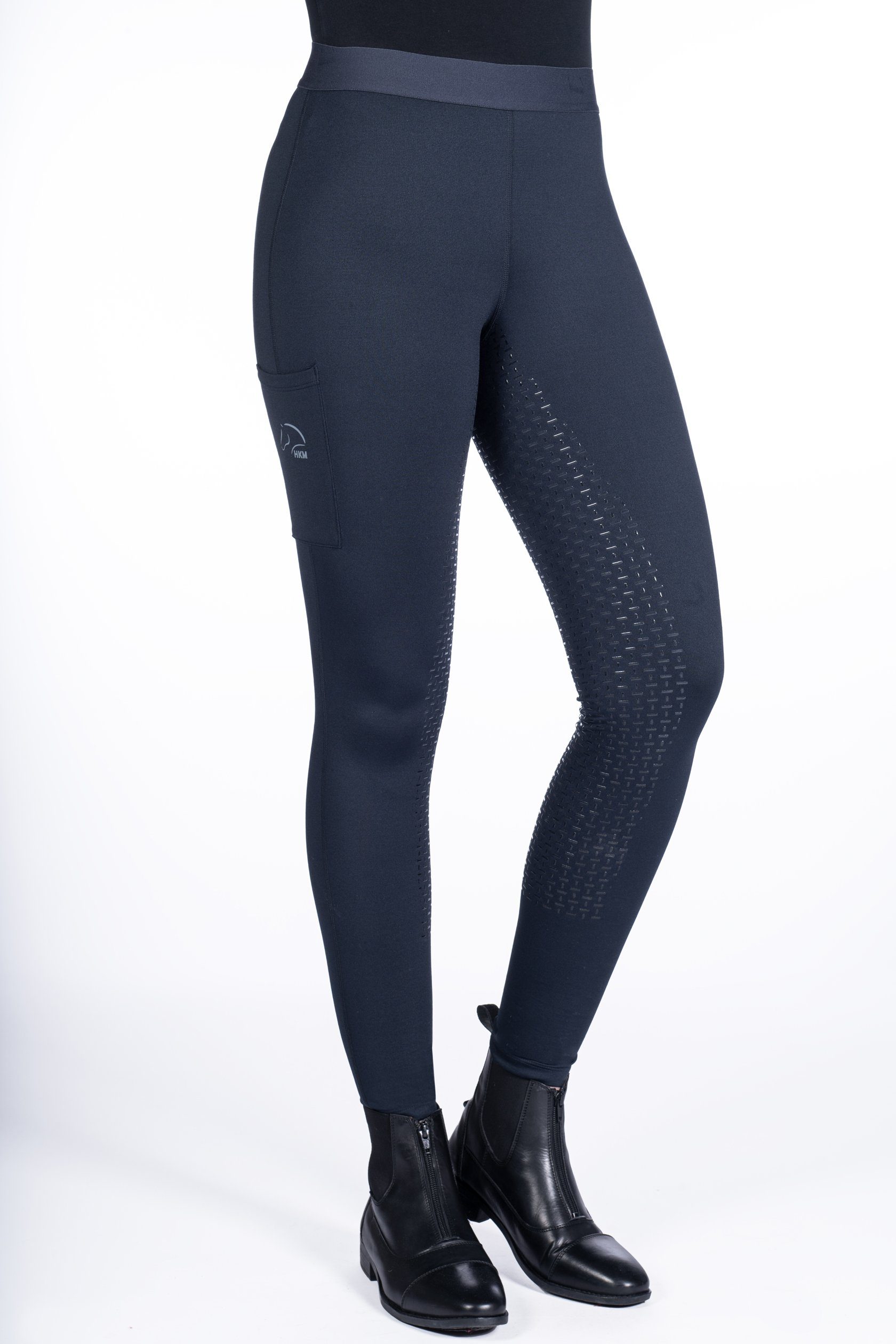 -Bella- dunkelgrau HKM Reitleggings Silikon-Vollbesatz (9300) Reitleggings