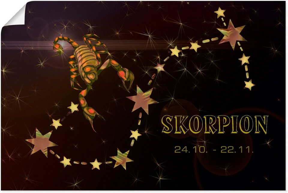 Artland Wandbild Sternzeichen - Skorpion, Bilder von Sternzeichen (1 St),  als Alubild, Leinwandbild, Wandaufkleber oder Poster in versch. Größen