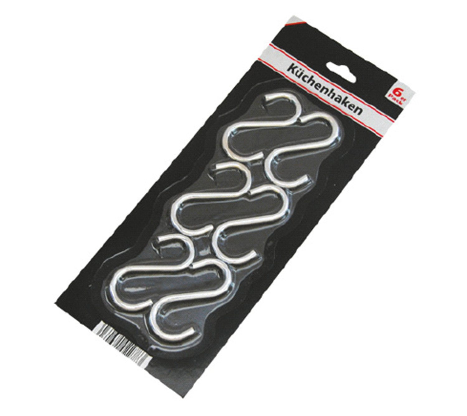 S-Haken Küchenhaken 6er Set, Silber Edelstahl, vielseitig, (Hakenset, 6-St., verchromt, je. ca. 6cm lang, 0,4mm), Küchenhaken Haken Küche Küchenhaken Set Küchenhaken 6er Pack Wandh
