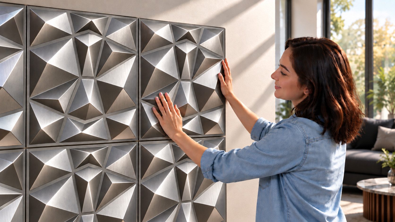IKHEMalarka 3D Wandpaneel 3D Paneele PVC Kunststoffpaneele, BxL: 50,00x50,00 cm, 0,25 qm, (1 Stück, 3D Wandpaneele Deckenpaneele) hochwertige & harte PVC 3D Pla – Bild 3 von 5