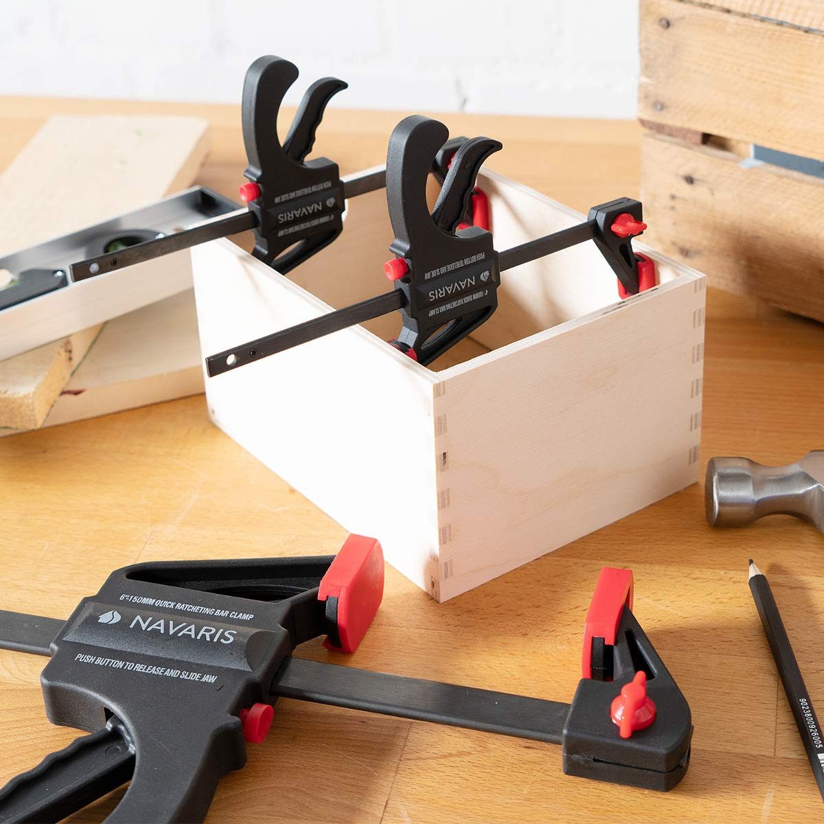 Navaris Zwinge Navaris 4er Einhandzwingen Set, 10-15 cm, 20-60 kg