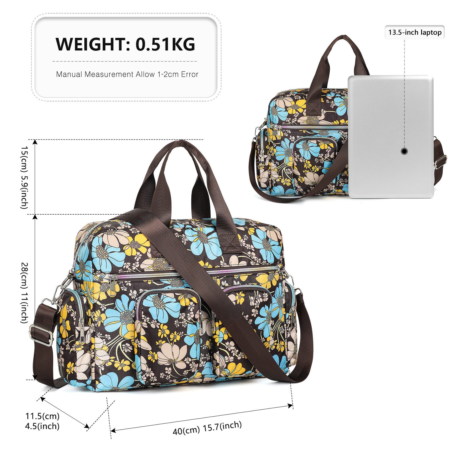 KONO Handtasche Damenhandtasche, Wasserdicht mit Blumenmuster günstig online kaufen