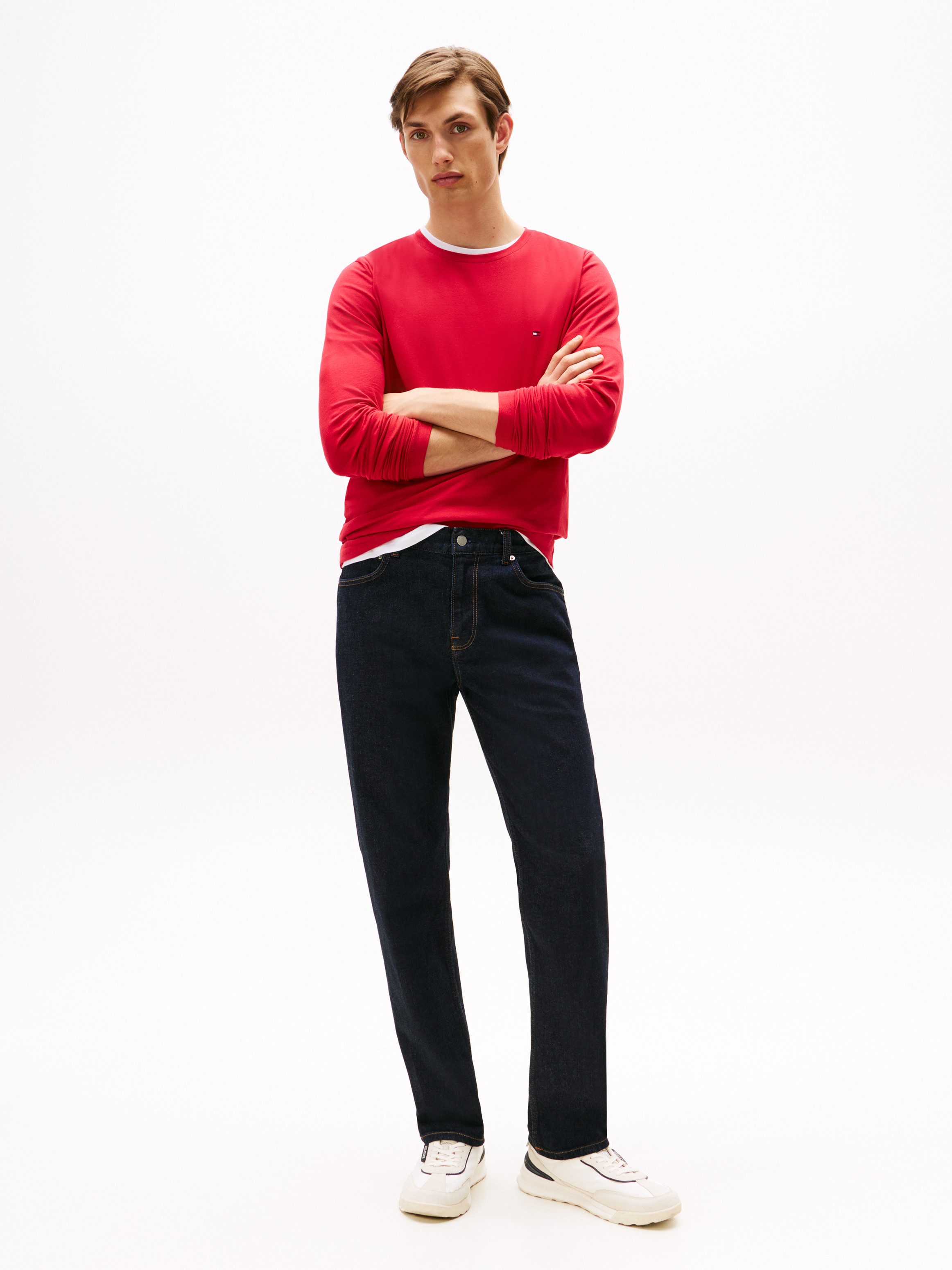 Tommy Hilfiger Langarmshirt STRETCH SLIM FIT LONG SLEEVE aus Baumwollstretch