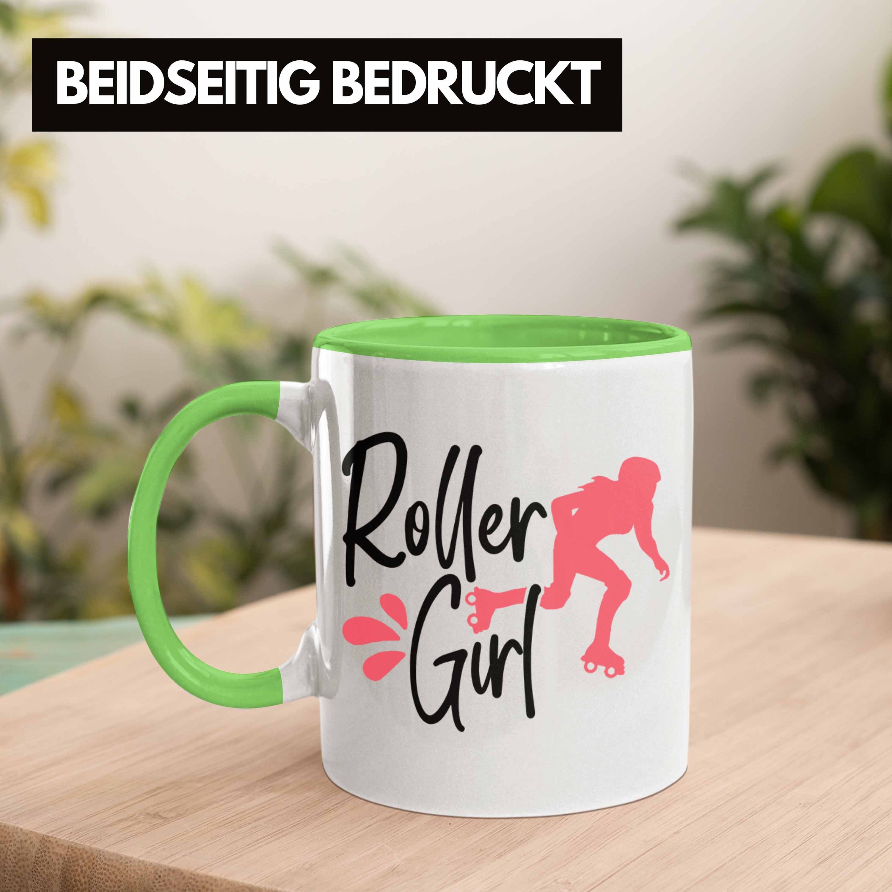 Girl" "Roller Geschenk für Tasse Grün Nostal Roller Trendation Rollschuh Lustige Tasse Girls