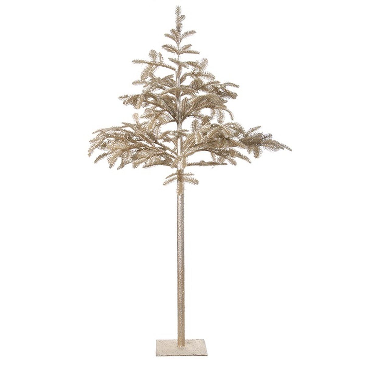 artplants Künstlicher Weihnachtsbaum Kunstbaum Nordmanntanne Hochstamm Arnaud, Gold, 225cm