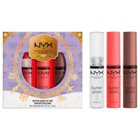 NYX Lipgloss Professional Makeup Geschenk-Set Butter Gloss Trio