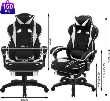Woltu Gaming-Stuhl (1 St), atmungsaktiver Stoff, Bürostuhl ergonomisch