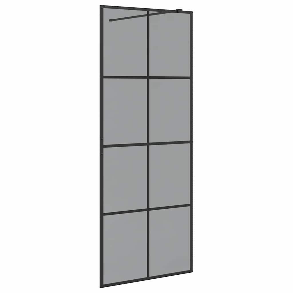 vidaXL Duschwand Walk-in Duschwand Schwarz 80 x 195 cm Gehärtetes Glas, (1 tlg)