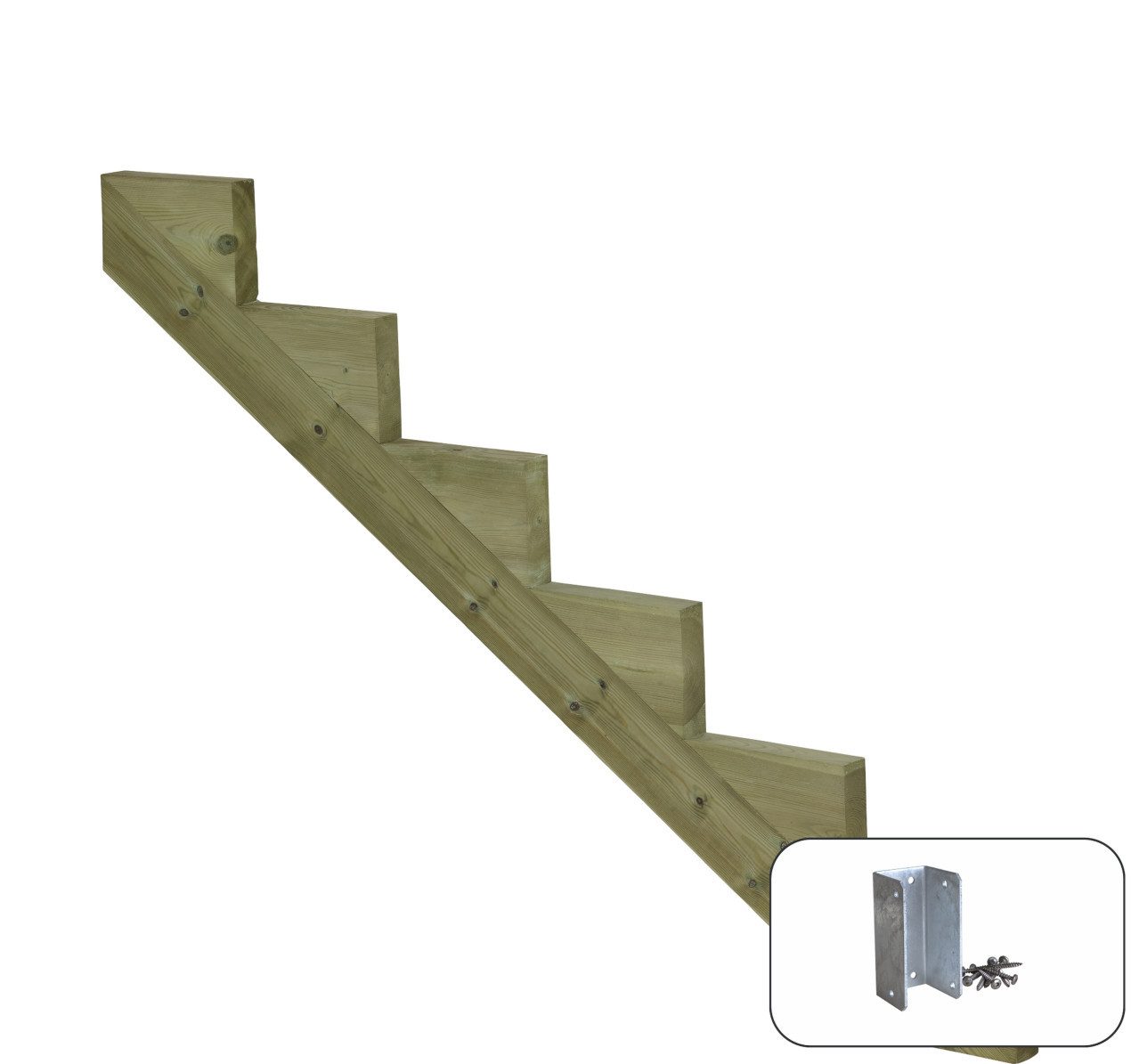 PLUS Außentreppe Plus Treppenwange Kiefer 17 cm Stufenhöhe mit