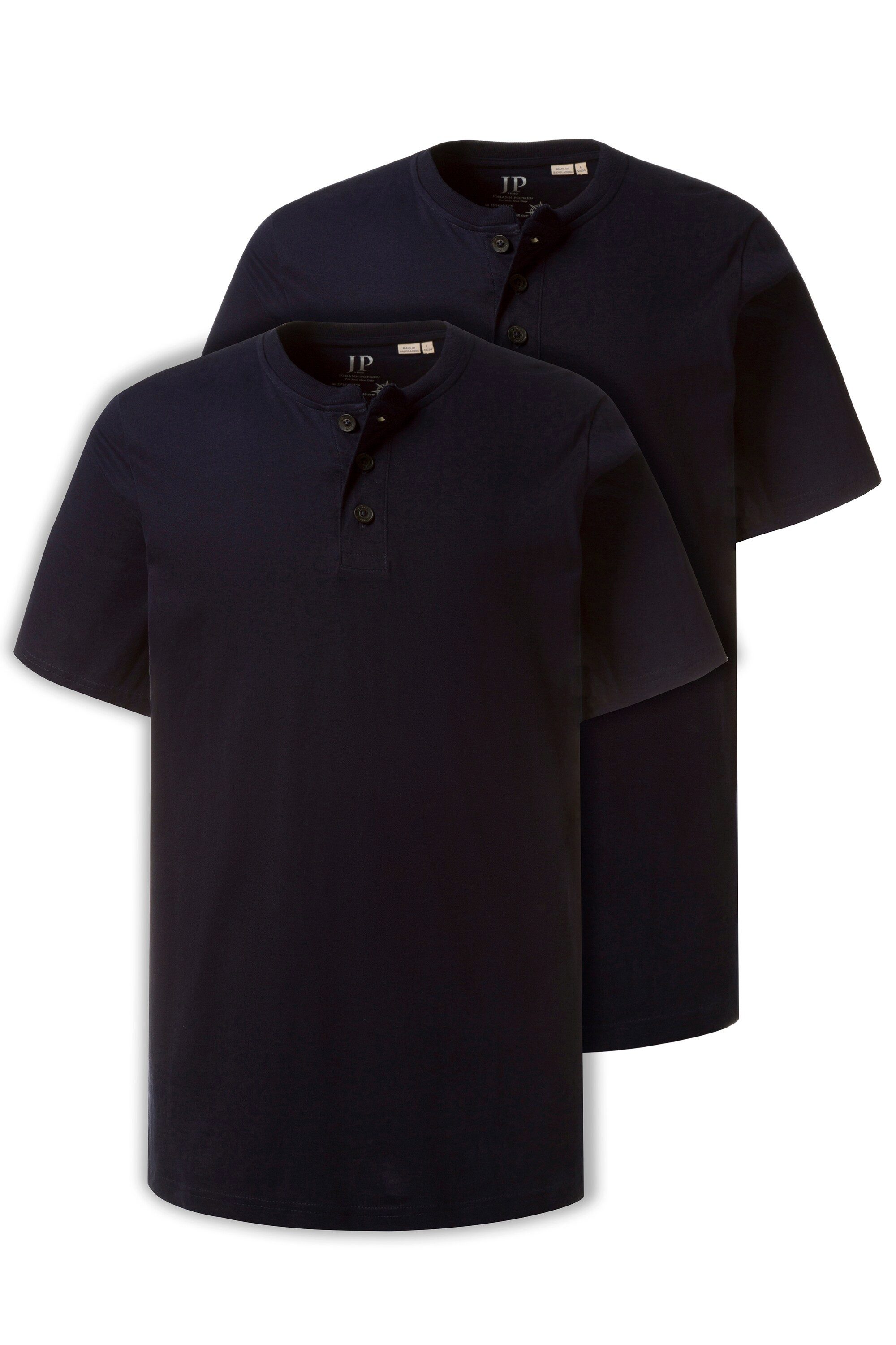 JP1880 T-Shirt Henleys Basic 2er-Pack Rundhals Knopfleiste (2-tlg) günstig online kaufen