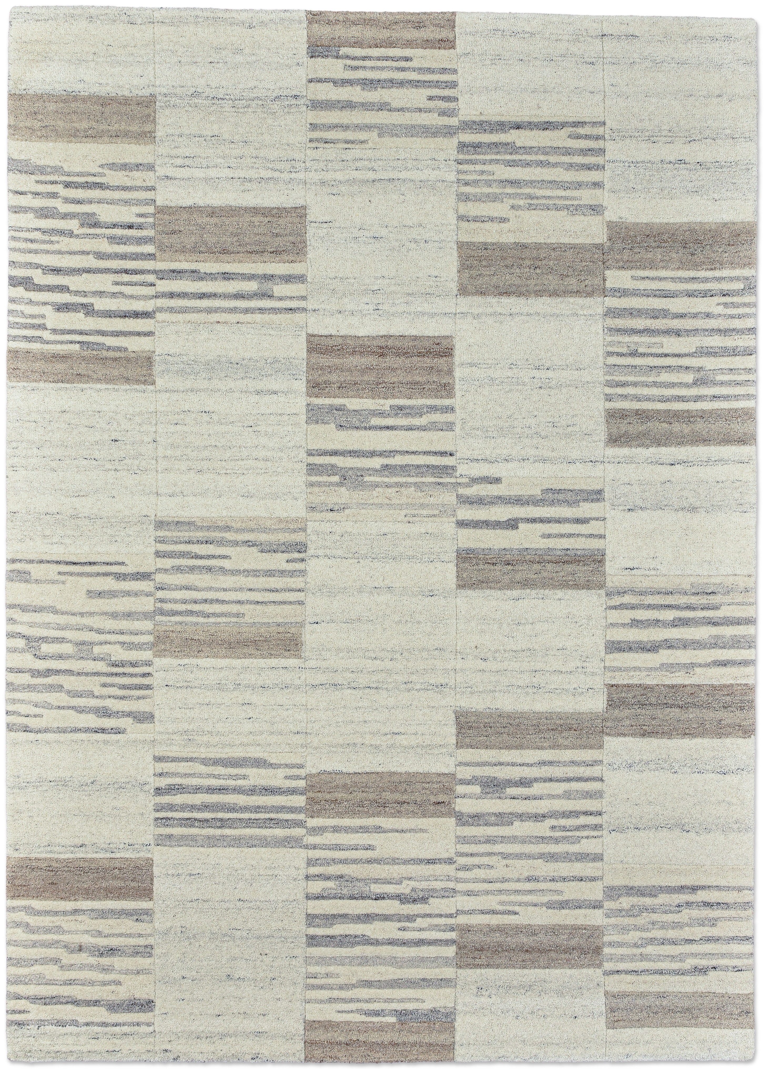 THEKO Wollteppich Nakarta 5040, rechteckig, Höhe: 12 mm, reine Wolle, handgeknüpft, ideal im Wohnzimmer & Schlafzimmer