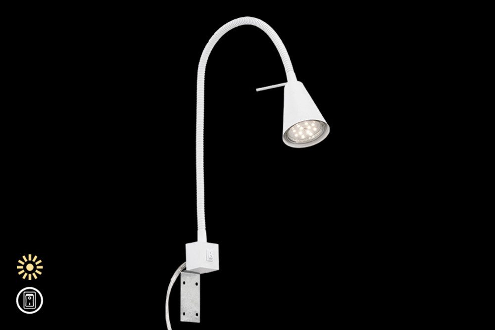 LED-Wandlampe Tuso, weiß, Bettmontage, Metall günstig online kaufen