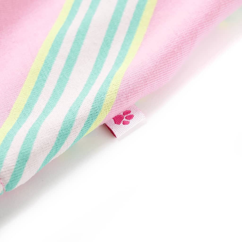 vidaXL Druckkleid Kinderkleid mit Kordelzug Ärmellos Rosa 128